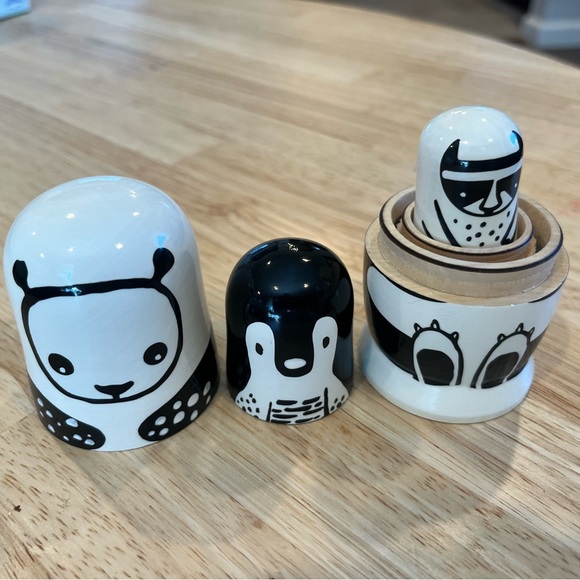 Week Gallery wild Black and White Animal Nesting Dolls - Picture 2 of 6